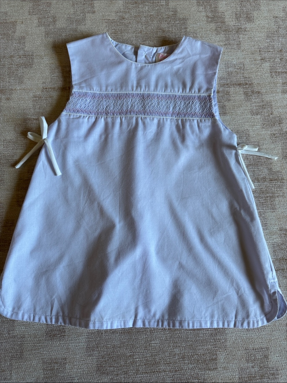 Petit Ami Lavender Sleeveless Smocked Top with Side Ties size 3T